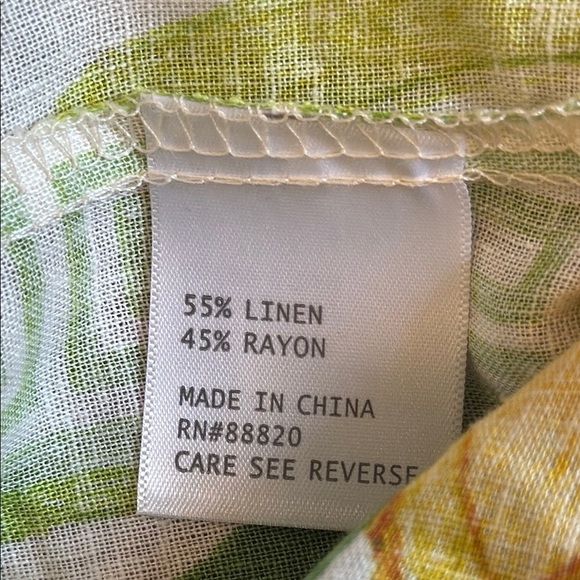 C&C Linen Pants floral women’s size medium - Picture 9 of 11